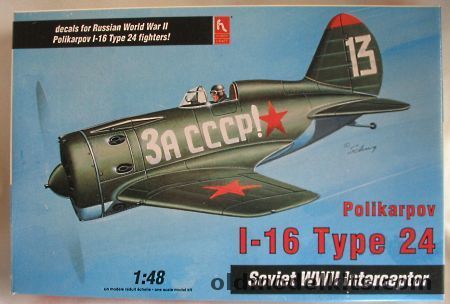 Hobby Craft 1/48 Polikarpov I-16 Type 24 With True Details Wheels / PE Gear Doors and SuperScale Decals - USSR Summer or Winter Camo Markings, HC1576 plastic model kit